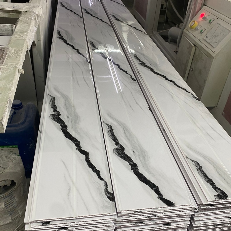 Building Decorative Materials with High Glossy PVC Marble Sheet UV Wall Panel