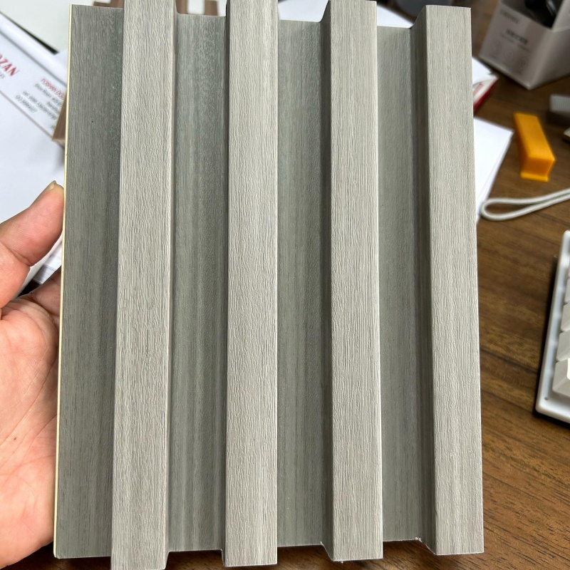 New Building Materials External Fluted Wood Plastic Composite Outdoor WPC/PVC Wall Fence Panel Papel De Parede