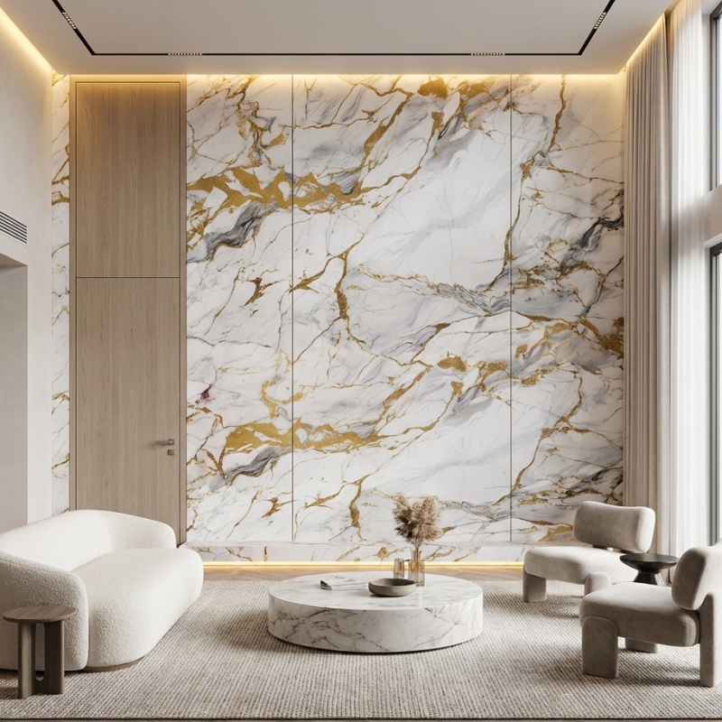Wholesale 1220X2440mm 3mm PVC Decorative Marble Sheet UV Coating Wall Panel