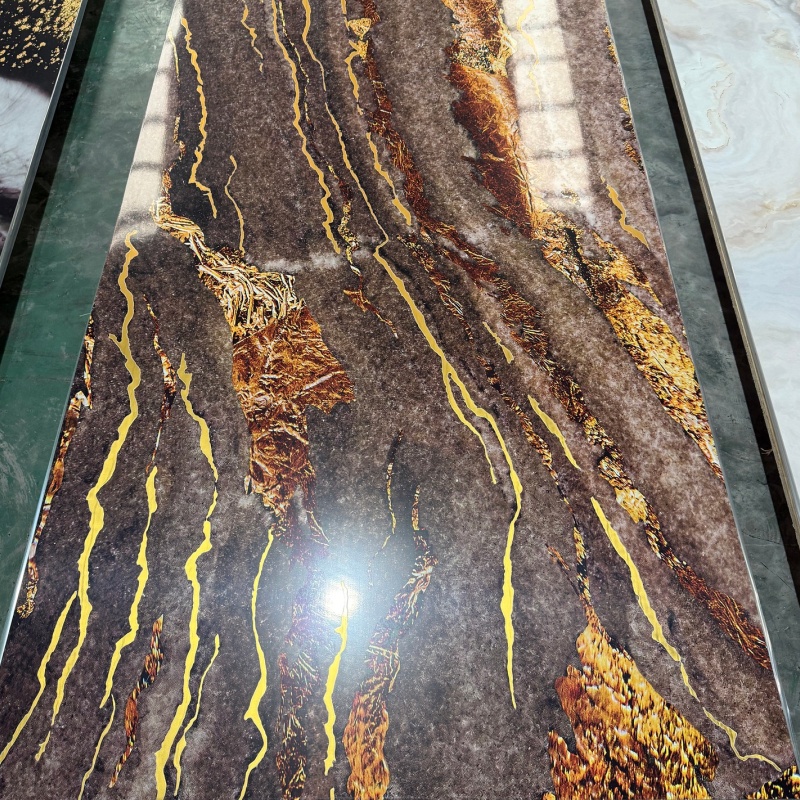 Building Decorative Materials with High Glossy PVC Marble Sheet UV Wall Panel