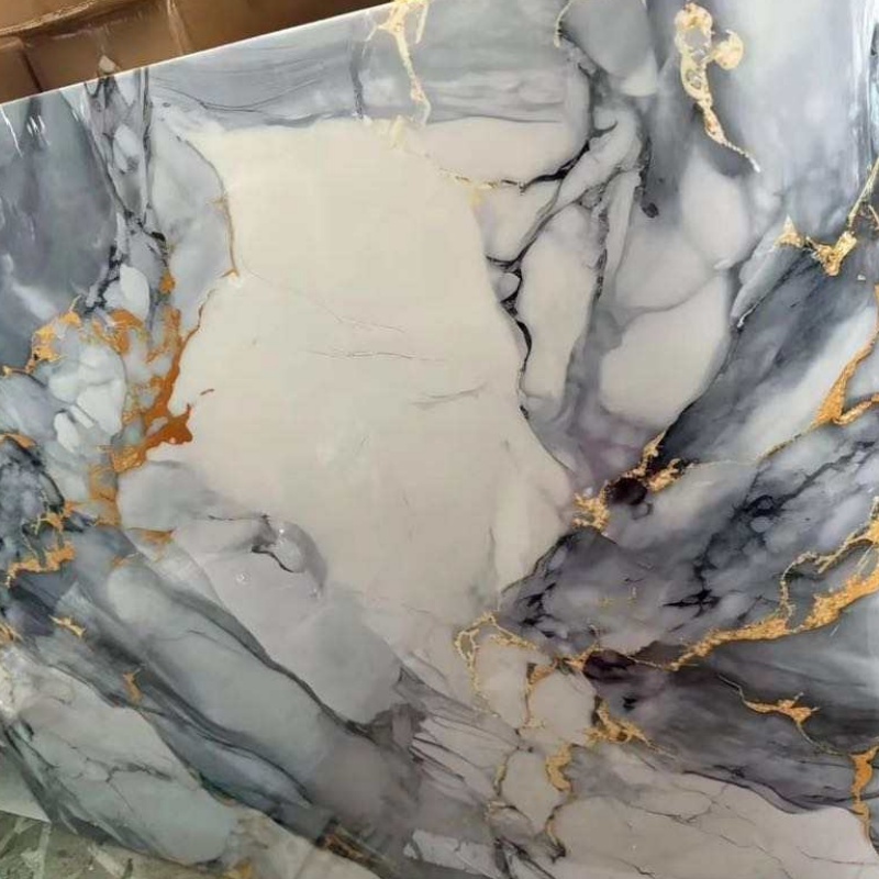 Manufacturer New Color Low Price Stone Panels 4X8 PVC Marble Sheet UV Coating PVC Wall Panel
