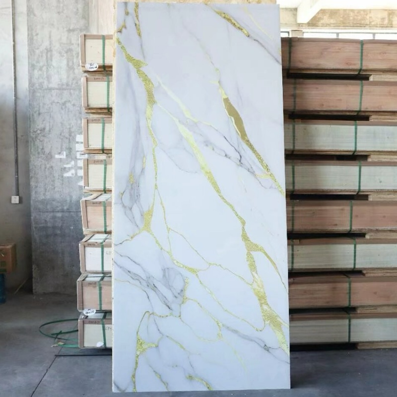 Wall Decoration Black 8*4 Feet Decoration-Materials Plastic UV PVC Wall-Panels Panel De Poliuretano
