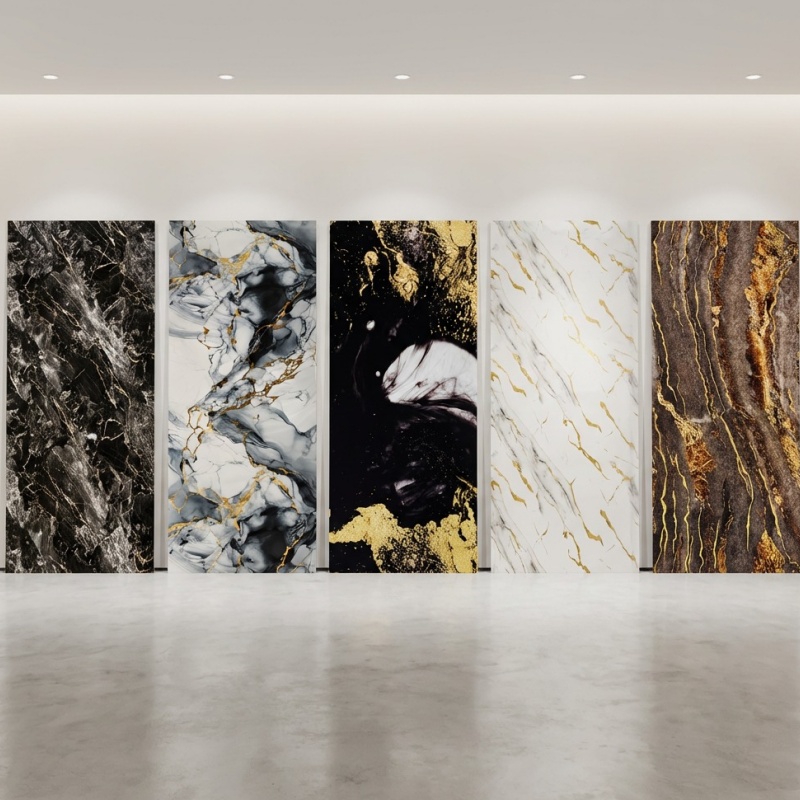 4X8 Interior Decorative WPC PVC UV Marble Sheet Board Panel De Pared Exterior De WPC