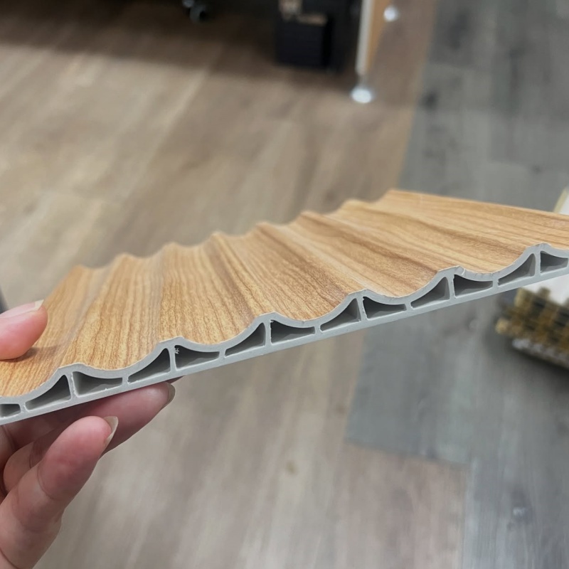 Wooden Cladding Interior Plastic Composite Fluted Covering Board WPC/PVC-Ceiling Wall Panel