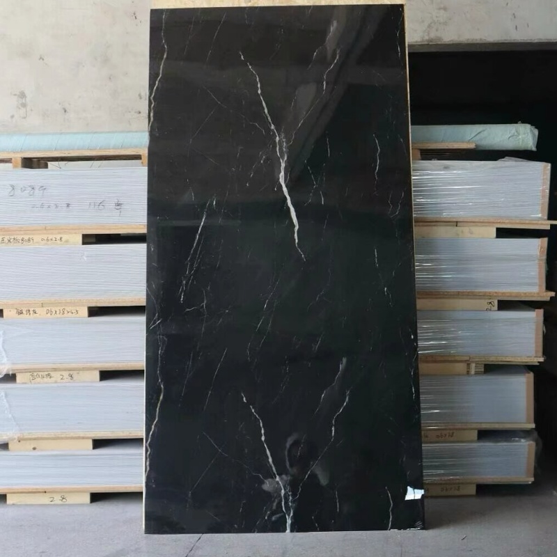 Wall Decoration Black 8*4 Feet Decoration-Materials Plastic UV PVC Wall-Panels Panel De Poliuretano