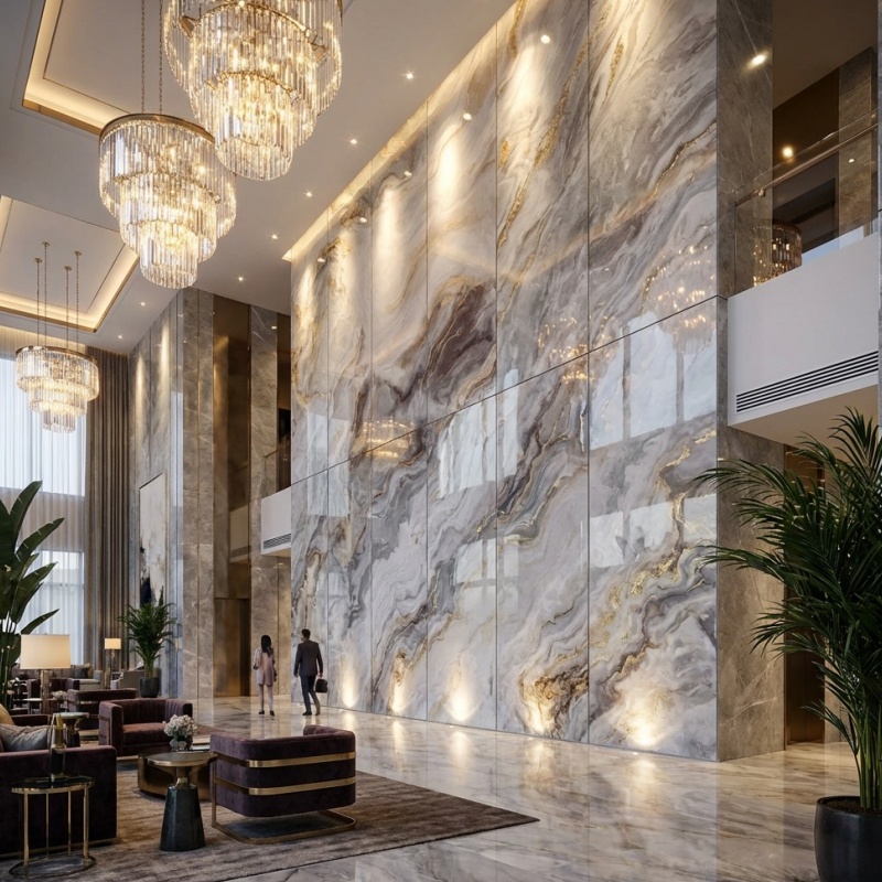 High Glossy 3D Printing PVC Marble Sheet UV Interior Wall Panel