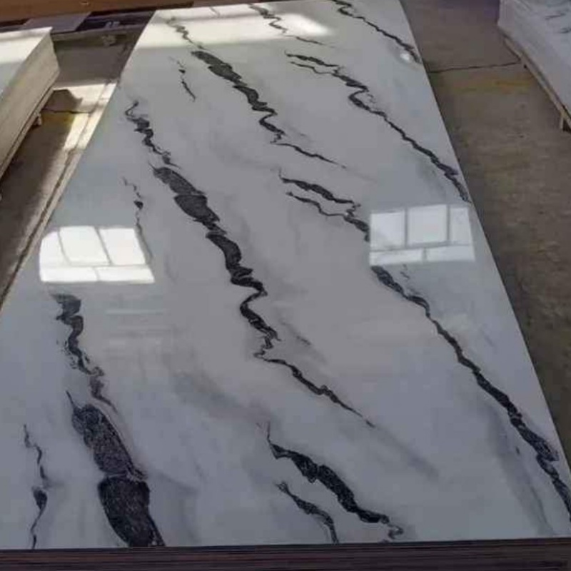Modern WPC/PVC Wall Panels UV Marble Plastic Sheet for Bathroom Sound-Absorbing Wall Panels