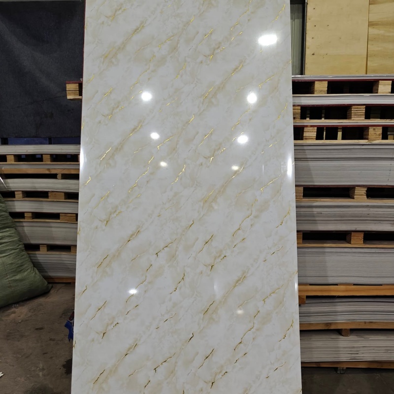 Embossed 3mm Glossy PVC Artificial UV/PVC Marble Sheet Plastic Sheet TV Wall Panel