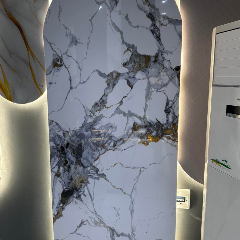 Building Material PVC Marble Sheet UV High Glossy Wall Panel for Home Decorative