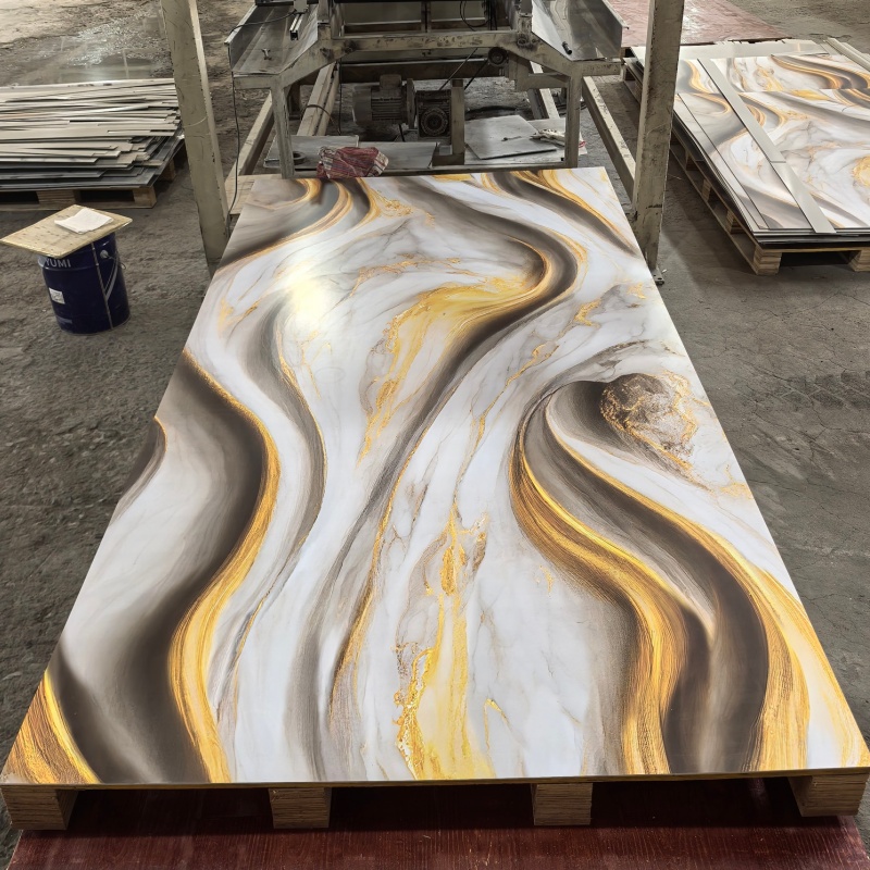 Factory Price 4X8 1.2mm Laminated Waterproof Sheet Soundproof UV/PVC Marble Wall Panel