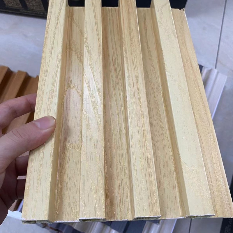 2014 New Arrival Pine Wood PVC Film Half Covering WPC Wall Panel for Wholesale