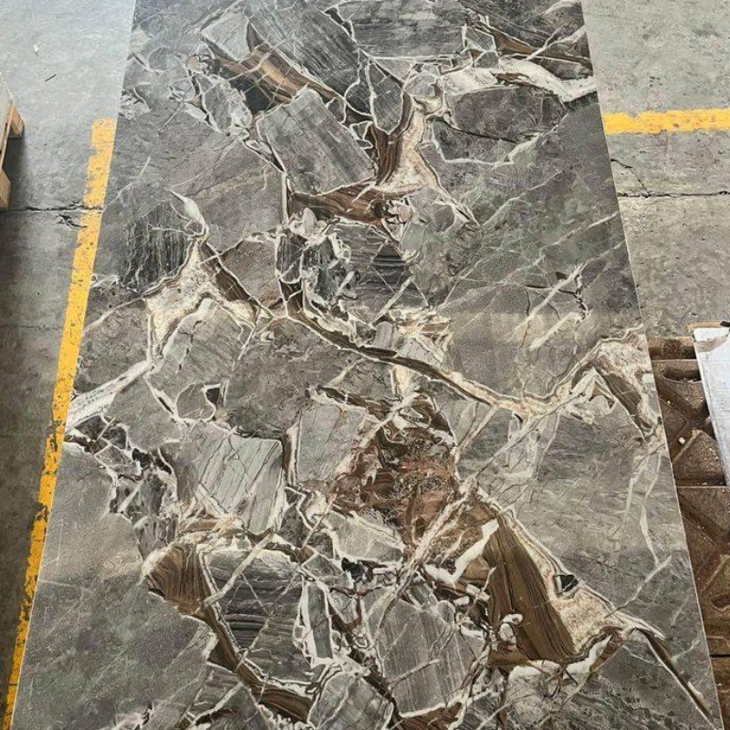 Embossed 3mm Glossy PVC Artificial UV/PVC Marble Sheet Plastic Sheet TV Wall Panel