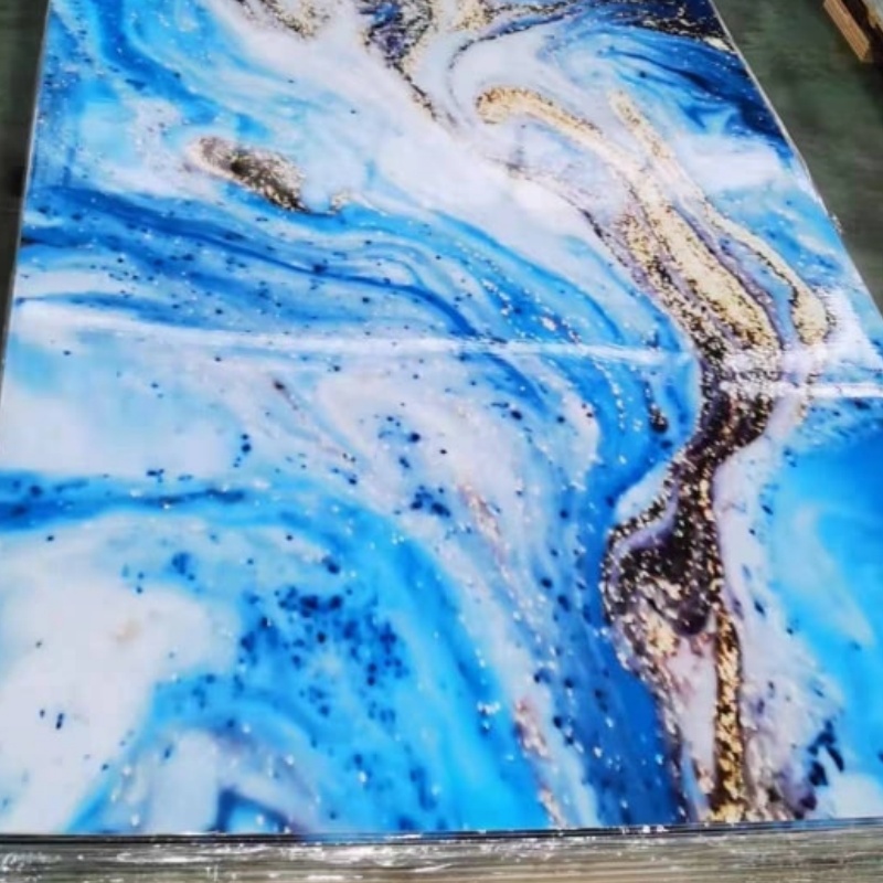 High Glossy 3D Printing PVC Marble Sheet UV Interior Wall Panel