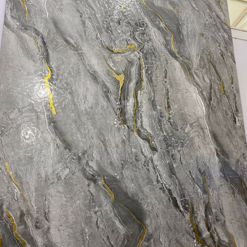 Modern High Glossy PVC Wall Panels Marble Look UV Marble Sheet Panel De Pared
