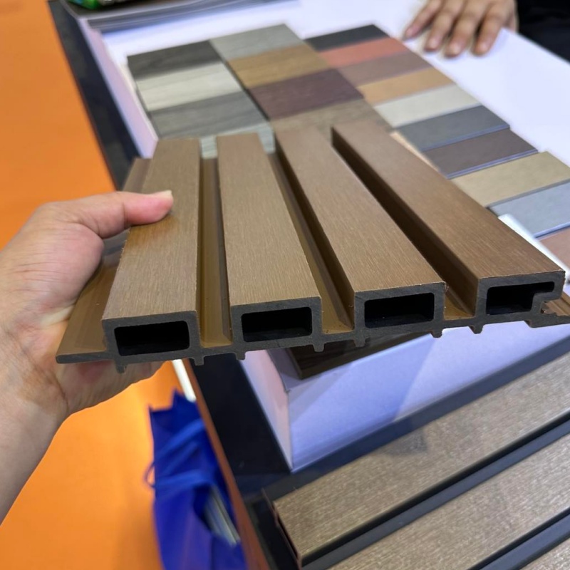 WPC Wall Panel Bamboo Charcoal Wood Veneer